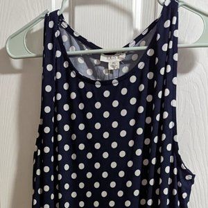 Exist Blue Pola Dot Sleeveless Dress SZ XL